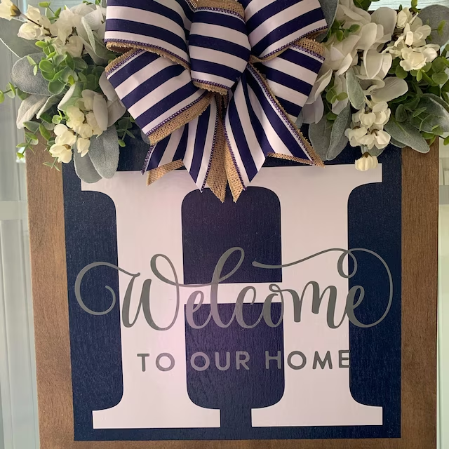 Last Name Year Round Front Door Wreath